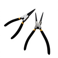 Lot de 2 pinces à circlips à bec effilé en acier au carbone avec poignée en plastique pour la réparation automobile et mécanique