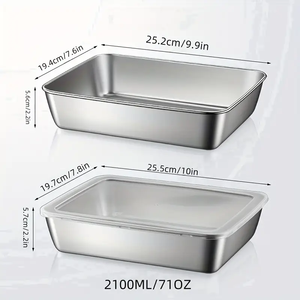 Recipientes de Acero Inoxidable para Alimentos Frescos para Cocina con Tapa Contenedor Lonchera Recipientes de Almacenamiento - Product Image 4