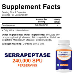 Hochwirksames <span class=keywords><strong>Serrapeptase</strong></span> mit Magensaumkapselung, proteolytisches Enzym für Nase, Atemwege und Gelenke - Product Image 5