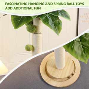 Palm <span class=keywords><strong>Sisal</strong></span> Kat Krabplank Stokken Met Hangende Bal <span class=keywords><strong>Sisal</strong></span> Touw Voor Indoor Katten Klauw Krabber - Product Image 6