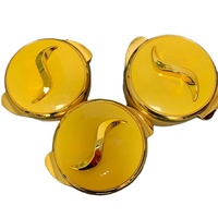 Ensemble de 3 plats isothermes ronds avec couvercles dorés pour servir les aliments chauds