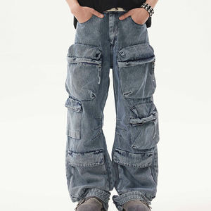 Custom Design Logo Vintage stile Y2K grigio <span class=keywords><strong>tute</strong></span> da <span class=keywords><strong>uomo</strong></span> ampio Camper più tasche pantaloni Cargo da <span class=keywords><strong>uomo</strong></span> - Product Image 6