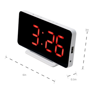 Réveil numérique moderne 12/24H avec grands chiffres, <span class=keywords><strong>piles</strong></span>, ports USB, volume réglable <span class=keywords><strong>pour</strong></span> <span class=keywords><strong>seniors</strong></span> - Product Image 5