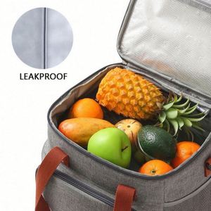 Sac à lunch isotherme en Oxford imperméable avec logo imprimé personnalisé, sac isotherme réutilisable pour la livraison de nourriture, sac de pique-nique - Product Image 2
