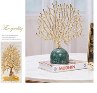 Meuble TV Art Déco en Résine de Luxe Léger Européen avec Statue Ronde Bleue pour la Décoration Intérieure de la Maison, du Porche, de l'Hôtel ou de la Salle d'Exposition