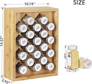 Organizzatore per Spezie in Bambù, Mensola da Parete o da Bancone per Erbe e Condimenti, Porta Spezie per Armadietto da Cucina - Product Image 3
