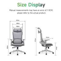 Chaise de bureau ergonomique moderne à dossier haut en maille, appui-tête réglable 1D, accoudoirs réglables 2D, pivotante à 3 positions pour bureau à domicile
