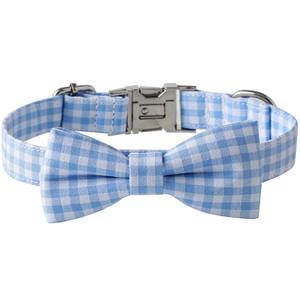 Collar de perro a cuadros de estilo único de Tanpopo con pajarita, regalo para mascotas, ajustable, suave, macarrón Color, lazo, tela estampada, Collar de cuello de perro - Product Image 5