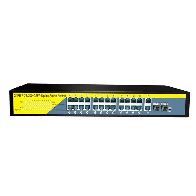 24CH POE коммутатор 48 В Wi-Fi умный IP коммутатор 24 порта POE Стандарт RJ45 1000 Мбит/с гигабитный сетевой коммутатор POE для IP-камеры CCTV
