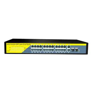 24-Kanal-POE-Switch 48-V-WLAN-Smart-IP-Switch 24 Ports POE-Standard RJ45 1000-Mbit/s-Gigabit-POE-Netzwerk-Switch für IP-Kamera-CCTV