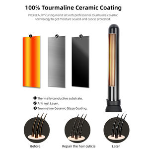 Rizador de pelo de cerámica ondulado portátil multifuncional, máquina rizadora giratoria, juego de <span class=keywords><strong>plancha</strong></span>, rizadores de pelo rizado, varita, rizador automático - Product Image 4