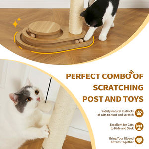 Moderner 23 "großer Katzen kratz baum Holzkugel bahn <span class=keywords><strong>Sisal</strong></span> 2-lagiger Indoor-Kratz baum kratzer Großer interaktiver baumeln der Ball - Product Image 2