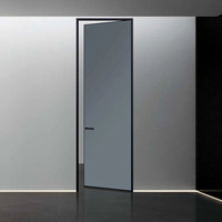 Porte cachée populaire avec charnières invisibles, qualité luxe, résistante à la corrosion, étanche, portes intérieures en aluminium et verre