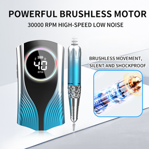 Portable Electric Nail <b>Drill</b> Pen Shape LED Display 40000RPM 6 <b>Bits</b> Rechargeable Nail Polisher Manicure Pedicure - Product Image 5