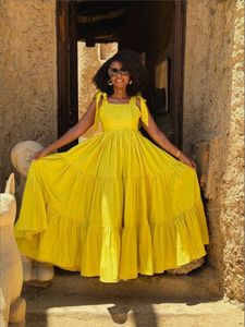 Новое летнее модное платье-халтер BH661 с милым бантом, на шнуровке, дышащее, из нетканого материала, в пол, с цифровой печатью, экологичное - Product Image 2