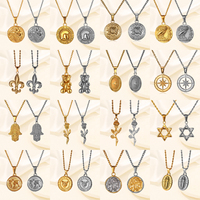 Bijoux pour hommes en acier inoxydable de haute qualité personnalisé PVD plaqué or 24k Jésus collier gourmette mode Crucifix croix collier