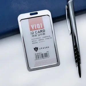 Aluminiumlegering Satff Nurse Werkkaart Mouw Naam Badges Houder Werknemers Pass Bus Card Cover Case Borst Tag Id Houders