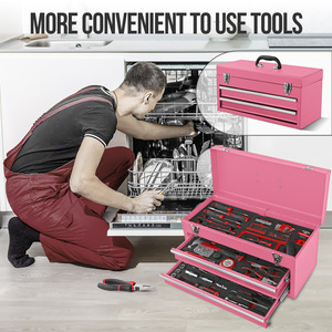 <b>Tool</b> Box 166 Piece Iron 3 Drawer Lockable General Purpose <b>Tool</b> Storage <b>Case</b> - Product Image 3