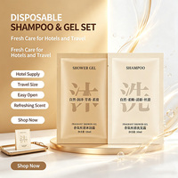 Kit de shampoing et gel douche jetables pour hôtel, sachet de 10 ml, format voyage, sans acide aminé, sans silicone, sans sulfate, contrôle du sébum, nettoyage en profondeur