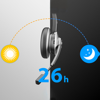 Casque supra-auriculaire avec micro ENC, haut-parleur de 40 mm, connexion stable pour Skype, Teams et appels professionnels