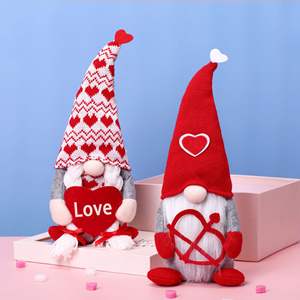 Ornement en peluche en forme de cœur de Cupidon pour la Saint-Valentin, poupée sans visage, Rudolph, gnome, décoration de fenêtre, cadeau décoratif, tendance moderne - Product Image 1