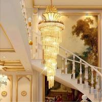 Lustre en cristal en spirale de luxe JYLIGHTING pour escalier, luminaire suspendu pour plafond haut, villa, hall d'hôtel, certifié SAA UL