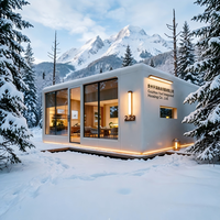 Villa Capsule Spatiale de Luxe Personnalisée 20/40 pieds, Maison Préfabriquée Pliante pour Hôtels en Milieu Alpin, Structure en Acier