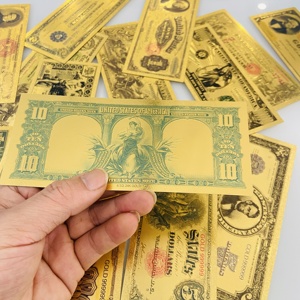 Banconota Commemorativa da Collezione del 1901 da 10 Dollari USA, Valuta Prop Placcata in Oro 24K, Banconota da 100 Dollari con Foglia d'Oro - Product Image 4