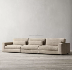 Salon moderne Sassanid OEM, artisanat supérieur, canapé modulaire en cuir Lugano 3 places - Product Image 3