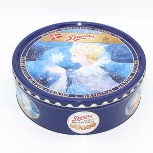 Custom Pattern OEM Large Volume Round Metal Tin Christmas Cookie Wedding Candy Metal Tin Gift Box With Embossing Logo Container