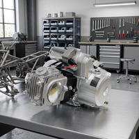 Nouveau Moteur de Moto 110cc 125cc 4 Temps CDI avec Embrayage Automatique, Marche Arrière, 3 Vitesses Avant, 1 Marche Arrière, Démarrage Électrique pour VTT et Kart
