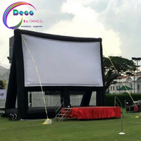 Cinéma en plein air en gros événement 24ft écran d'air de film extérieur gonflable écran de télévision d'explosion et projecteur