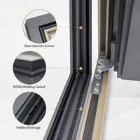 Fenêtre en aluminium à rupture de pont thermique conforme à la norme AS2047, verre trempé, design horizontal moderne, insonorisée, pour villa, vente en gros disponible