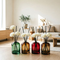 Set di Diffusori di Fragranze di Lusso con Fiori, Etichetta Privata, Logo Personalizzato, Grande Bottiglia in Vetro, Fiori Secchi Artigianali, Profumatore per la Casa