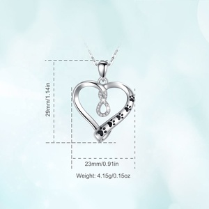 925 CZ blanco y diamante más Popular de San Valentín corazón mexicano COLLAR COLGANTE - Product Image 4