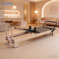 Ensemble de Reformer Pilates en bois de chêne et d'érable pour studio de yoga, fitness professionnel, musculation et équilibre