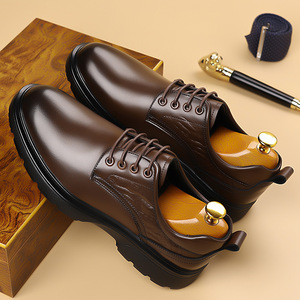 Zapatos de vestir de cuero suave para hombre, negros, con cordones, formales, para boda, negocios, oficina, juveniles, casuales, modernos, tipo Oxford - Product Image 2
