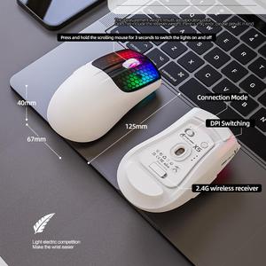Ratón inalámbrico para juegos X5RGB Con 3 modos BT/2,4 Ghz/USB-C Sensor óptico Batería recargable Ratones RGB para <span class=keywords><strong>PC</strong></span> Tablet Escritorio - Product Image 4