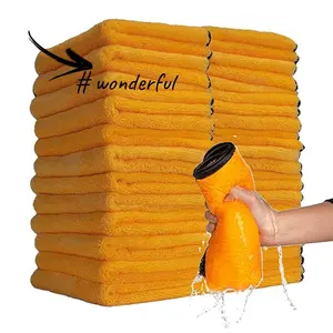 高级定制标志和颜色40 * 40厘米300GSM超细纤维清洁布超细纤维毛巾超细纤维洗车细节