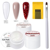 MEET ACROSS Nouvelle Gamme de Couleurs – Kit d'Extension d'Ongles en Gel – Marque Privée OEM/ODM – Base Aquatique – Kit de Vernis à Ongles Français – Gel Polish