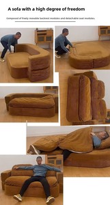 Divano Letto Bestseller a Prezzi All'Ingrosso, Cuscino in Spugna ad Alta Densità, <span class=keywords><strong>Design</strong></span> Pieghevole a L, Set Salvaspazio per Piccoli Appartamenti - Product Image 6