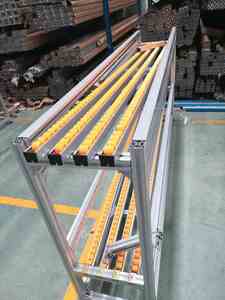 Skate rail wielbaan transportband voor Lean Pipe systeem fabriekstoevoer kunststof wielen rolbaan voor assemblagelijn - Product Image 6