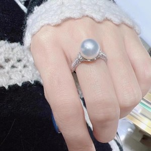 Anello da donna con perle finte, stile principessa di lusso, zirconi, gioiello alla moda, accessorio elegante da regalo - Product Image 3