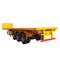 Factory Direct Supply 3 Axle Straight Deck <strong>Flatbed</strong> <strong>Trailer</strong> 40Ton Heavy Duty for Container and Bulk Cargo Transportation
