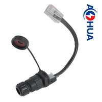 Connecteur réseau RJ45 de type panneau IP68, câble Ethernet Cat5e CAT6 24AWG, 8 broches, plaqué cuivre, connecteur de signal