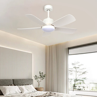 Ventilateur de plafond LED moderne et silencieux avec moteur DC sans balais, télécommande, intensité variable, décoratif et luxueux pour chambre, salon, hôtel