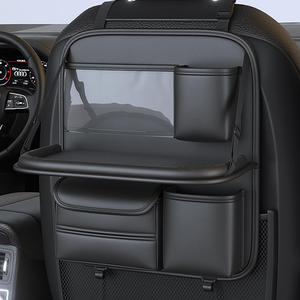 Organizador de Asiento Trasero de Coche Personalizado de Fábrica con Bandeja, Mesa Plegable para Reposacabezas de Asiento Trasero con Bolsillos Grandes, Cuero Impermeable - Product Image 1