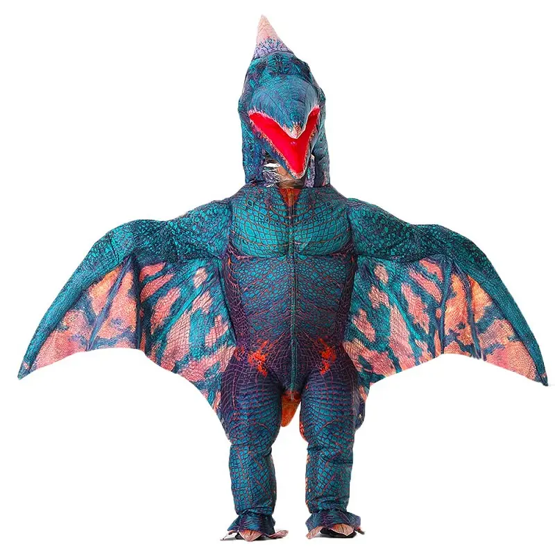 Adult Inflatable Dinosaur Party Costume Wholesale Costumes Riding a Raptor Air Blow up Deluxe Halloween Unisex Mascot People