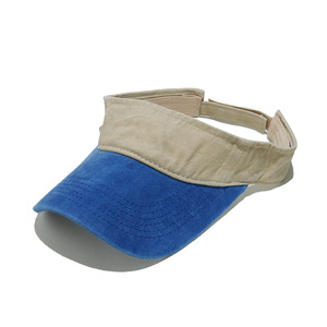 2026 été Sports de plein air rétro chapeau contraste couleur deux tons Patchwork bleu Beige coton <span class=keywords><strong>tissu</strong></span> lavé Durable <span class=keywords><strong>pare</strong></span>-<span class=keywords><strong>soleil</strong></span> casquette chapeau - Product Image 2