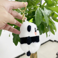 Porte-clés en peluche Panda mignon, personnalisé, doux, petit, forme 3D, cadeau promotionnel, vente en gros, poupée pour machine à griffes
